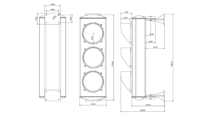 Traffic light dimensions