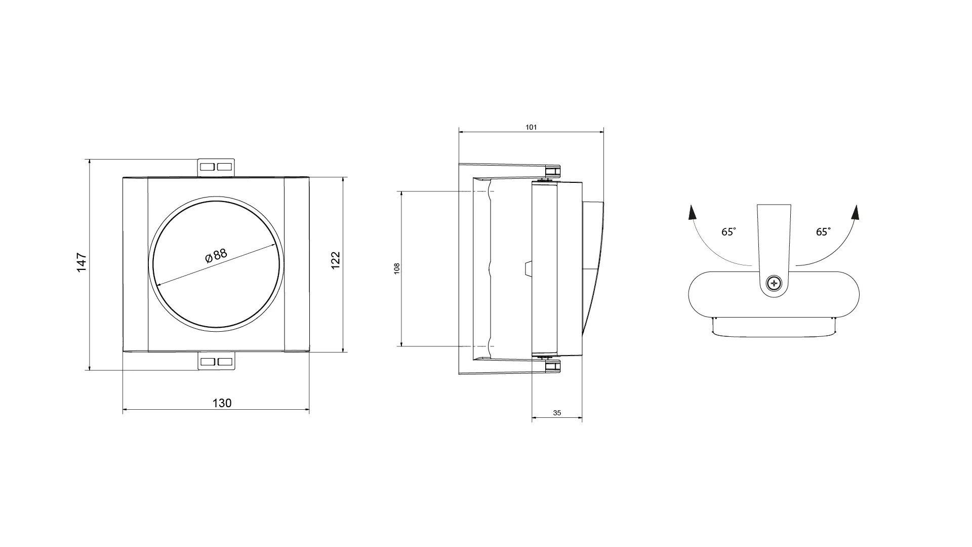 Traffic light dimensions